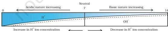 Acids, Bases and Salts Class 10: Chapter 2 PDF Variation of pH with the change in concentration of H⁺(aq) and OH⁻(aq) ions