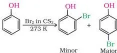 Alcohols Phenols and Ethers Class 12 Notes Bromination of phenol in a non-polar solvent like chloroform giving monobromophenol products