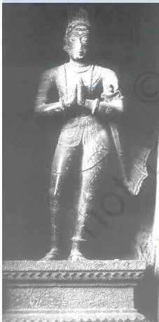 An Imperial Capital Class 12: Vijayanagara Chapter PDF Standing sculpture of Krishnadeva Raya set on the Chidambaram temple gopuram, the idealised royal image the ruler wanted to project