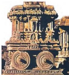 An Imperial Capital Class 12: Vijayanagara Chapter PDF Stone shrine of the Vitthala temple carved in the form of a chariot, with the wheels and arches the book asks readers to question