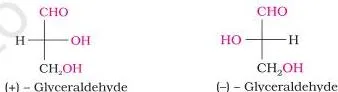 Carbohydrates Class 12: NCERT Biomolecules Chapter (Unit 10) The two enantiomeric forms of glyceraldehyde with their OH groups on opposite sides, the reference pair that defines D and L configuration