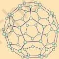 Buckminsterfullerene C-60 shaped like a hollow football made of carbon atoms