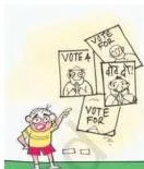 Cartoon of a person wondering which party system is better, illustrating that no single party system is ideal for every country.