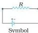 Sketch of an electrolytic cell with positive terminal P and negative terminal N dipped in electrolyte, showing points A and B where contact potentials develop, plus the circuit symbol for a cell