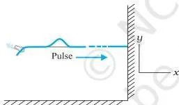Waves Class 11 Notes: Types, Speed, Beats and Harmonics A single pulse moving along a stretched string from left to right while elements of the string move up and down perpendicular to the pulse — a transverse wave