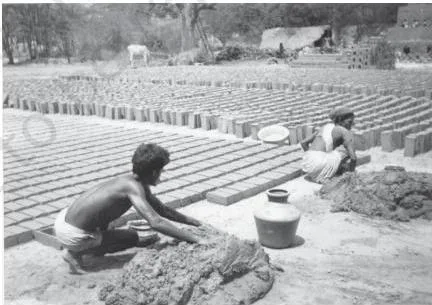 Employment : Growth, Informalisation and Other Issues — NCERT Class 11 Economics Chapter 6 Brick-making: a form of casual work