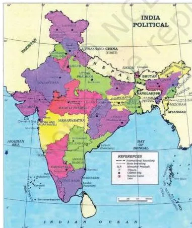 Federalism Class 10: NCERT Democratic Politics Chapter 2 Pair of political maps of India comparing state boundaries in 1947 and 2019 after the creation of new states