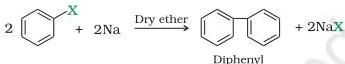 Haloalkanes and Haloarenes Class 12 Notes Fittig reaction of two aryl halides with sodium in dry ether to form a biaryl compound