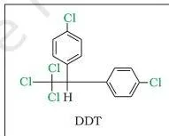 Haloalkanes and Haloarenes Class 12 Notes Structure of DDT with its two chlorophenyl groups and trichloroethane moiety showing its high fat solubility
