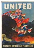Second World War poster showing the flags of the Allied nations, issued under the 1942 Declaration by United Nations