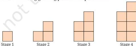 Introduction to Linear Polynomials Class 9 Revision Notes Stages of a square-tile pattern growing by two tiles at each stage, illustrating a linear pattern with constant difference 2