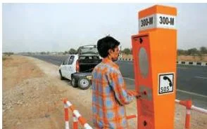 Lifelines of National Economy Class 10: NCERT Chapter 7 PDF An emergency call box on National Highway 48, a communication facility placed along a highway for travellers in distress