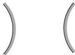 Light – Reflection and Refraction Class 10 (Chapter 9 PDF) Two spherical mirrors drawn side by side with their backs shaded, the concave mirror curving inward and the convex mirror bulging outward to show which face reflects