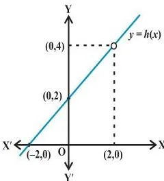 Limits and Derivatives Class 11 Formulas Graph of a rational function shaped like a straight line with a missing point at x = 2, where the limit equals 4