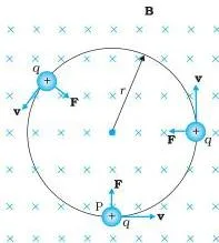 Moving Charges and Magnetism Class 12 Formulas A charged particle spiralling along a helical path around the magnetic field lines, with the pitch advanced along the field