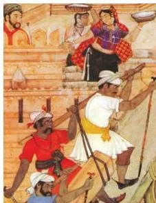 Peasants, Zamindars Class 12: NCERT Chapter 4 PDF Women carrying loads at a construction site, often migrant workers from neighbouring villages