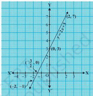 Graph of a linear polynomial showing one x-axis intersection for polynomials class 10 notes
