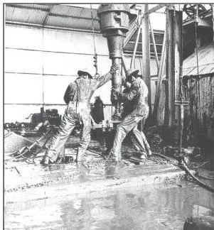 An offshore oil drilling platform in the Gulf of Mexico, an example of mineral extraction