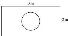 Probability Class 10 Formulas Rectangular region containing a circle of diameter 1 metre, showing the favourable area for a randomly dropped die to land inside the circle