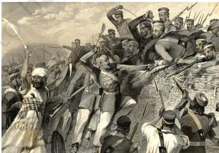 Rebels and the Raj Class 12: Chapter 2 PDF and Key Themes A mixed crowd of ordinary townspeople joining armed sepoys in attacking the British in Lucknow, showing the mutiny widening into a rebellion