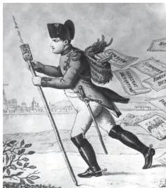 A German print showing French soldiers planting a Tree of Liberty in Zweibrücken while oppressing local peasants, a sarcastic depiction of French claims to be liberators