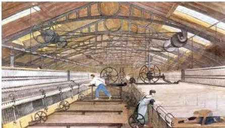 Workers in a fitting shop at an English railway works finishing new locomotive engines and repairing old ones