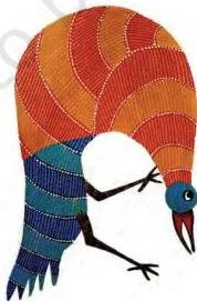 The Living Art Traditions of India Class 12: Chapter 8 Illustration for the Gond section showing the rich painting tradition of the Gonds of Madhya Pradesh, a community whose chiefs ruled Central India