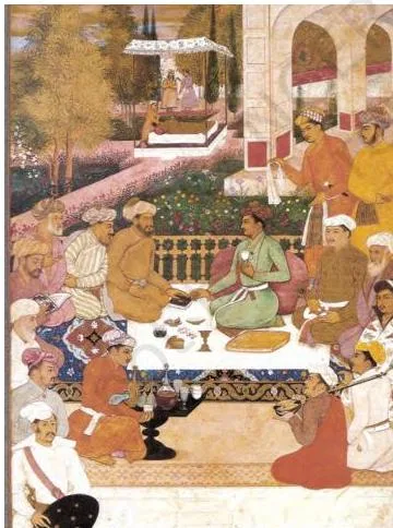 The Mughal School of Miniature Painting 3: Class 12 Fine Art NCERT Chapter 3 Dara Shikoh seated with sages in a garden, by Bichitra, early seventeenth century, Chester Beatty Library, Dublin