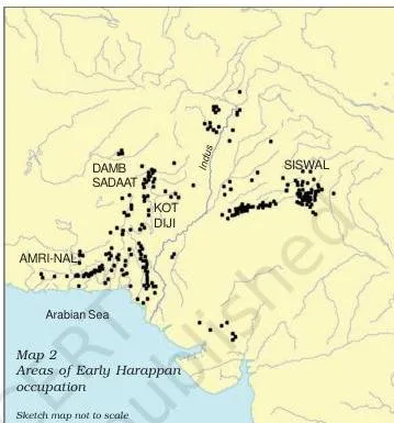Most Harappan sites are located in semi-arid lands, where irrigation was probably required for agriculture.