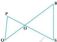 Triangles 6 Class 10: NCERT Maths Chapter 6 PDF Two triangles POQ and SOR formed where straight lines cross, with PQ parallel to RS, showing the equal angles used to prove the triangles similar by AAA