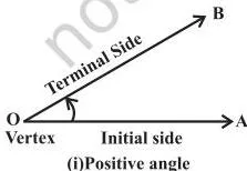 Trigonometric Functions Class 11 Notes: Angles, Identities and Revision A ray rotating about its initial point, showing the initial side, terminal side and vertex, illustrating how an angle measures rotation
