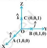 Vector Algebra Class 12 Formulas Position vector of P(x, y, z) broken into three perpendicular components along the x, y and z axes, showing where the component form is built from the axis unit vectors